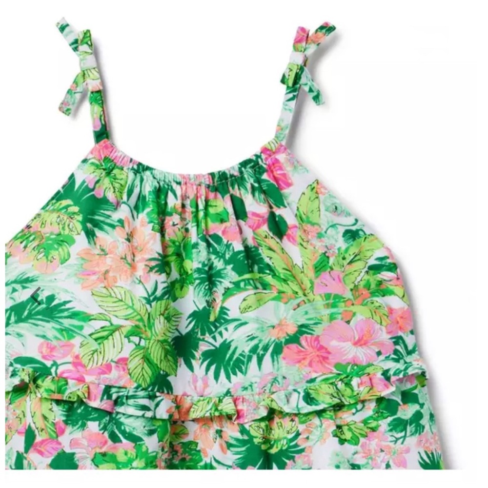 Brand New Janie & Jack Toddler Girl Tropical Floral Green Sundress, Size 3, NWT - Picture 2 of 4